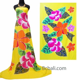 yellow rayon sarongs handpainting made in bali